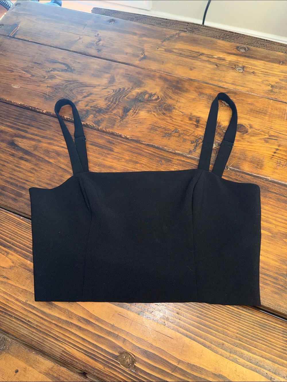French Connection Black Women's Cropped Square-Neck Tank Top. Size 8. EUC